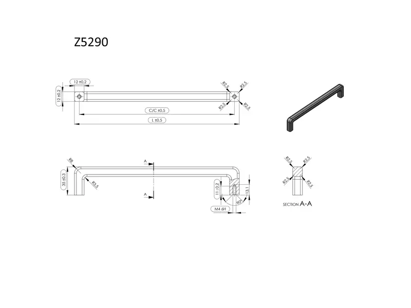 Meubelgreep RVS-look Mango hoh 160mm