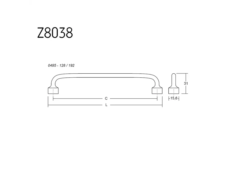 Meubelgreep mat Messing Floid hoh 128mm