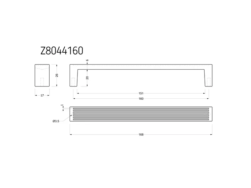 Meubelgreep Brons Tengo hoh 160mm