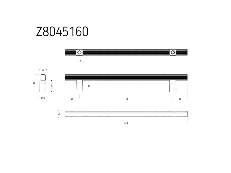 Meubelgreep Brons Gioco hoh 160mm