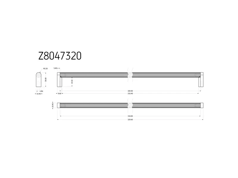 Meubelgreep Zwart Penso hoh 320mm