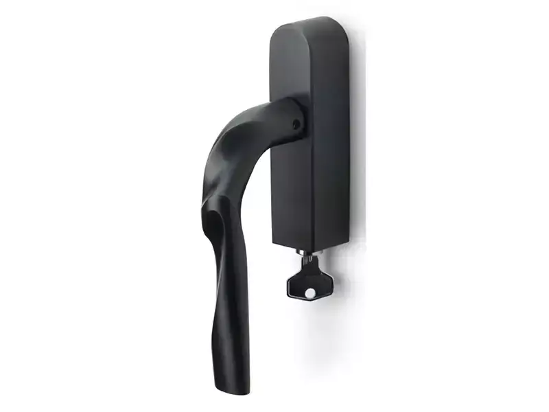Draaikiep raamkruk Links Mat Zwart PVD Zaha Hadid Eleez ZH100-DKLOCK-O Afsluitbaar