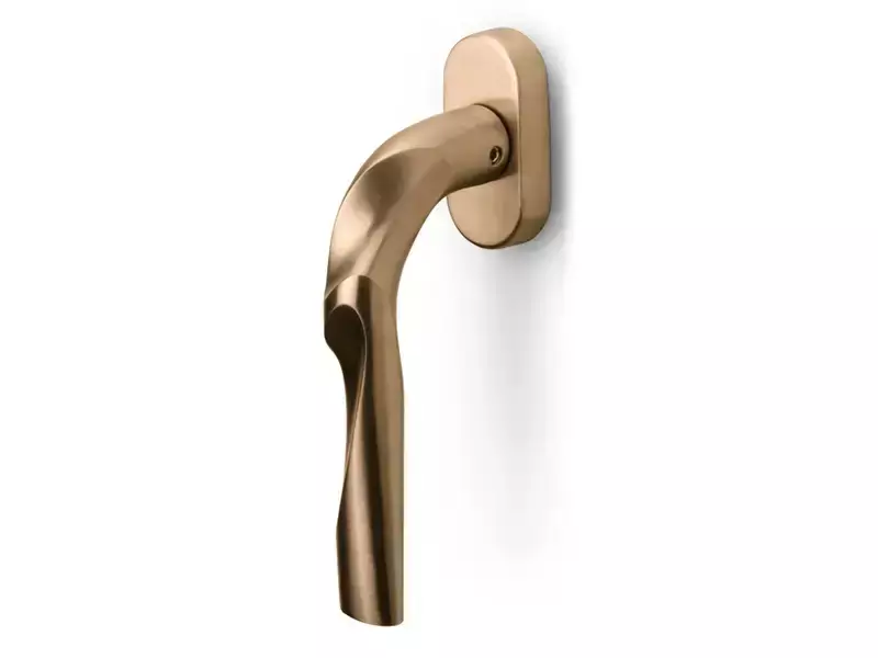 Draaikiep raamkruk Links Licht brons PVD Zaha Hadid Eleez ZH100-DK-O