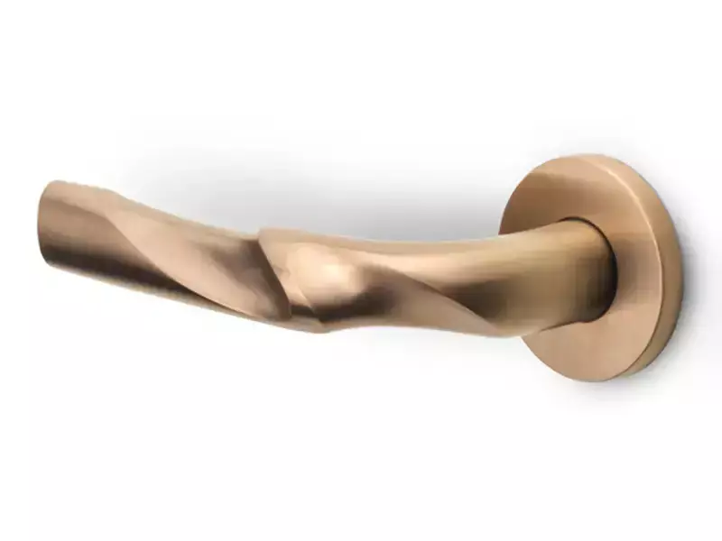 Gatdeel Links Licht brons PVD Zaha Hadid Eleez ZH100-G geveerd op rozet