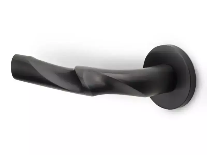 Gatdeel Links Mat zwart PVD Zaha Hadid Eleez ZH100-G geveerd op rozet