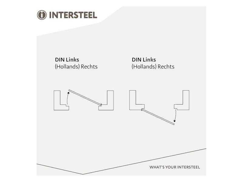 Intersteel Kogelstift paumelle DIN links rvs geborsteld