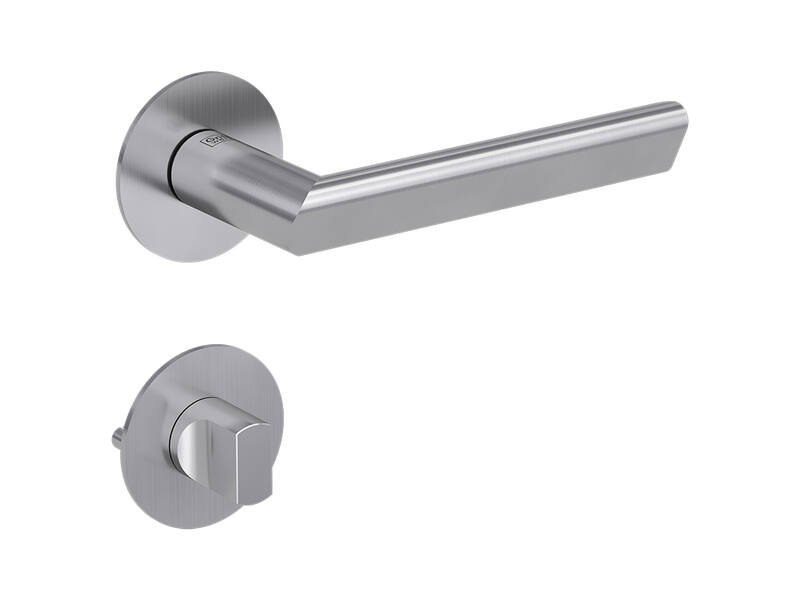 Griffwerk Deurklink TRI 134 Rvs vlakke ronde rozet + toiletsluiting