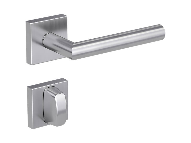 Griffwerk Deurklink Lucia Square Rvs vierkante rozet + toiletsluiting