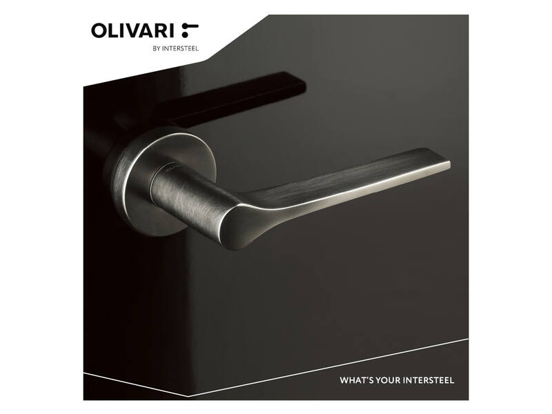 Olivari deurkruk Lama L op rozet rvs mat PVD