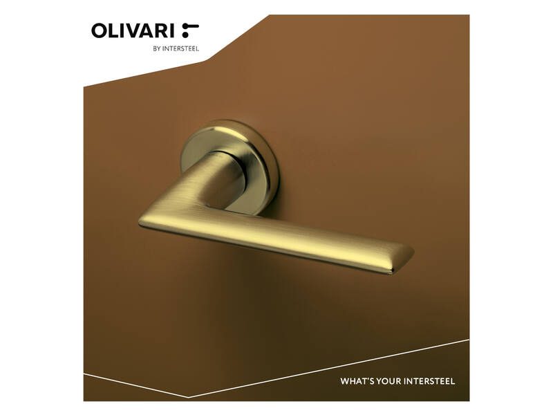Olivari deurkruk Tecno op rozet messing mat PVD