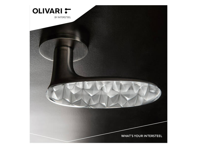 Olivari deurkruk Crystal Diamond op rozet antraciet mat PVD