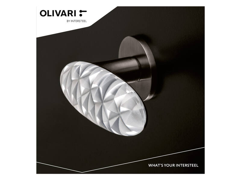 Olivari deurkruk Crystal Diamond op rozet antraciet mat PVD