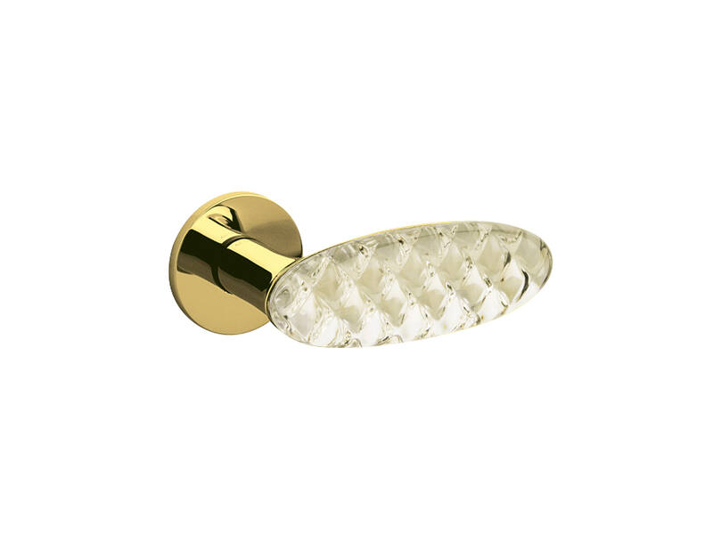Olivari deurkruk Crystal Diamond op rozet messing PVD