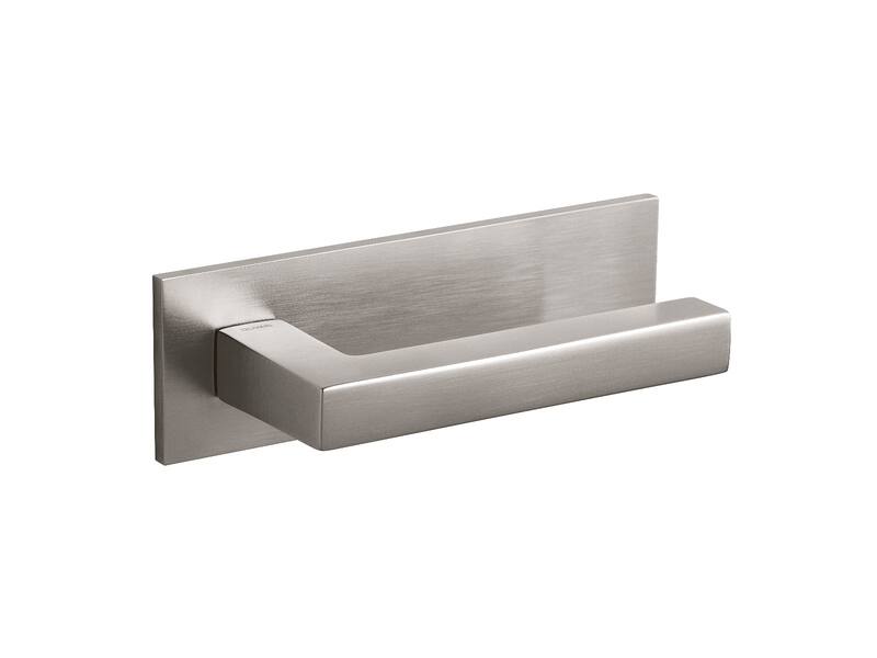 Olivari deurkruk ABC horizontaal schild rvs mat PVD