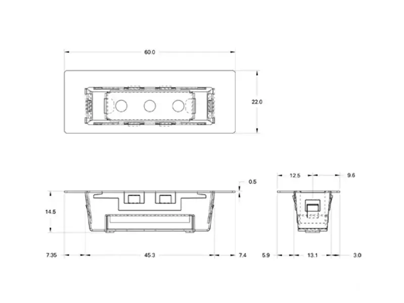 Nemef Sluitkom voor magneetslot voor stalenkozijnen RVS 1200/71 22x60x14.5mm