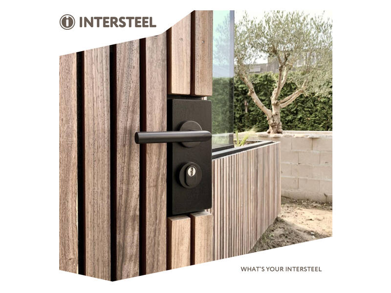 Intersteel Set achterdeurbeslag rond SKG*** met kerntrekbeveiliging rvs zwart