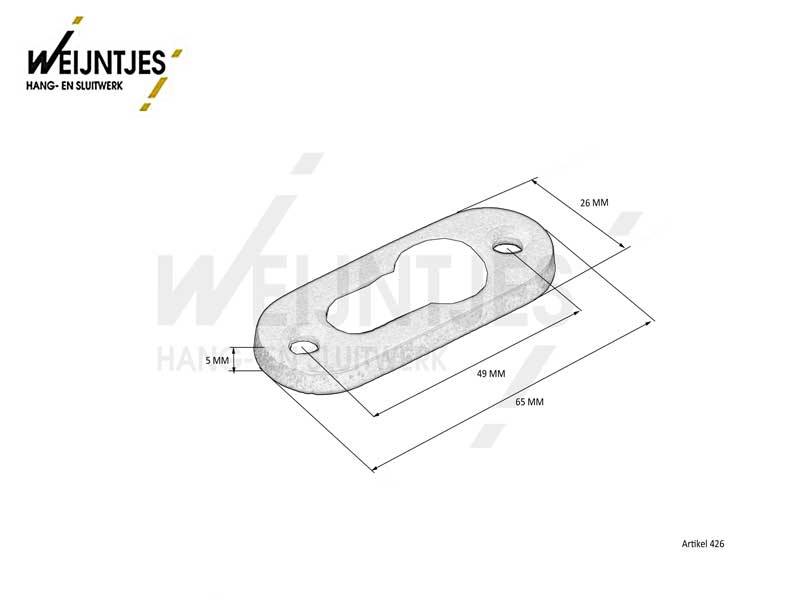 Profielcilinderrozet Zwart Ovalies
