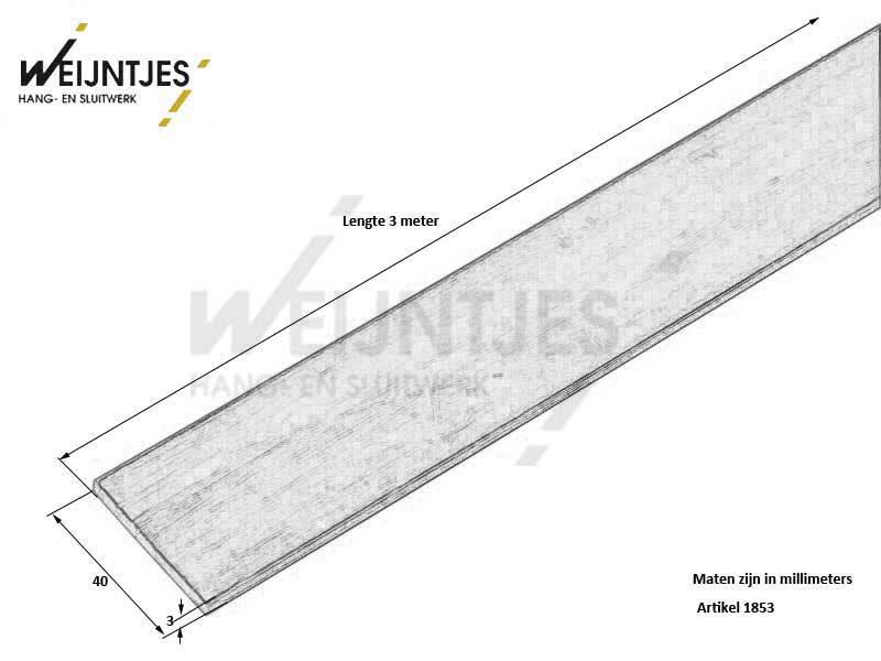 Platprofiel Messing 40 x 3 mm