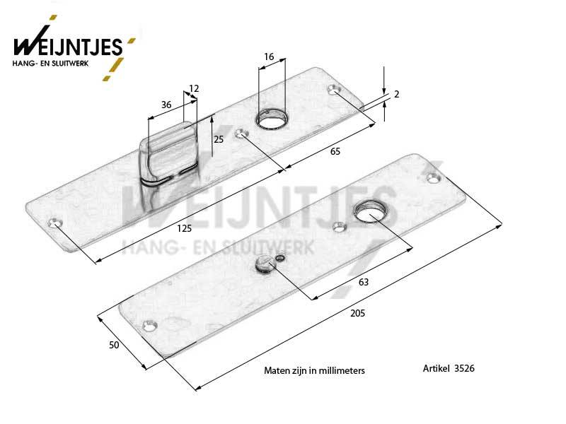 Langschild WC Rvs Moderno 208 x 52 mm WC 63