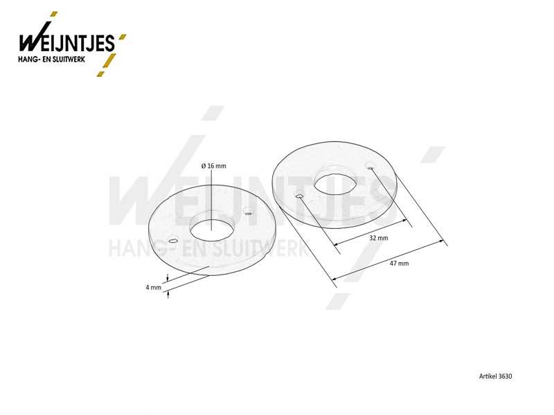 Krukrozet Zwart Rondo  47 mm