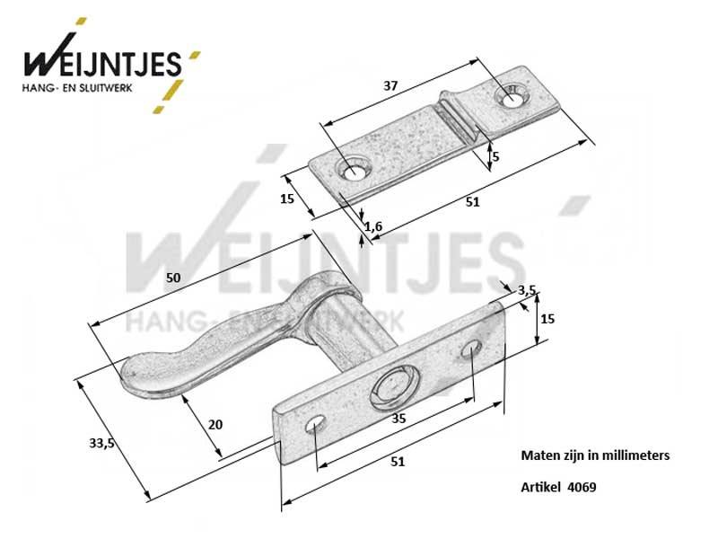 Tramklink Mat nikkel Knevels