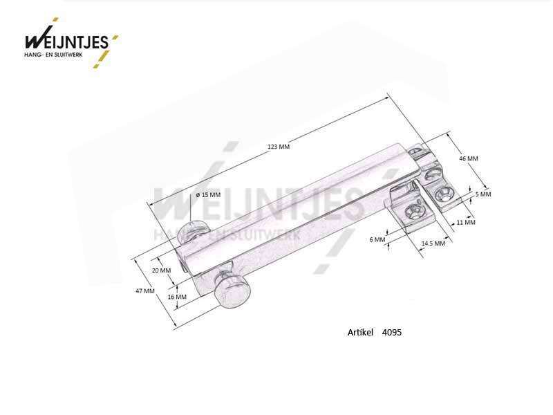 Combi raamuitzetter Chroom Horizontaal 18 cm