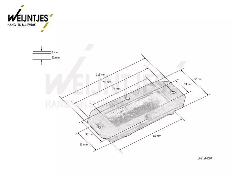 Schuifdeurkom Zwart Giet 110 mm