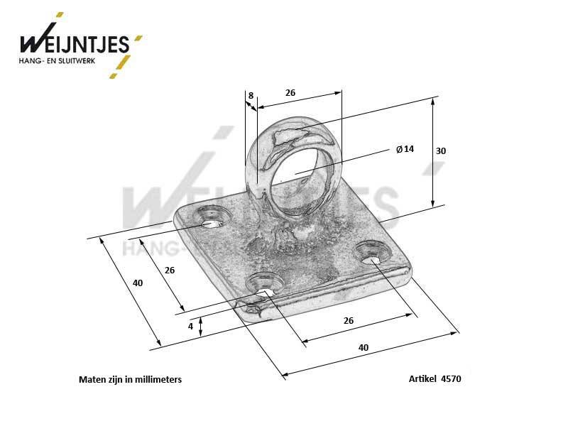Los Oog Messing voor Kajuithaak 250 mm