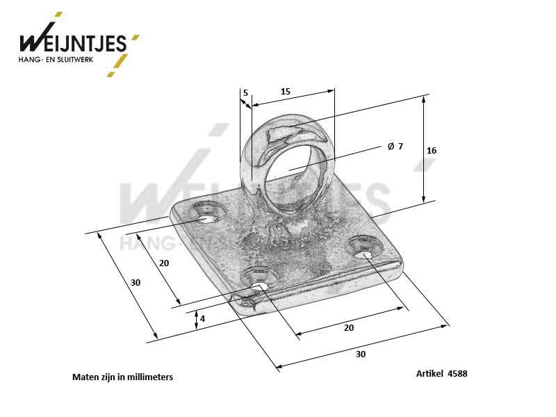 Los Oog Nikkel voor Kajuithaak 150 mm
