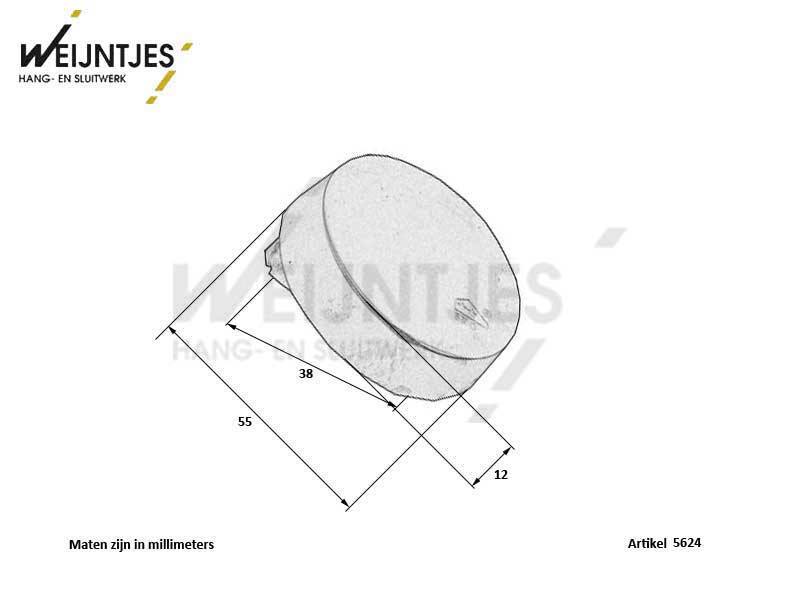 Veiligheidsrozet blind "buitenzijde" Mat nikkel PVD Rondani 58mm SKG 3