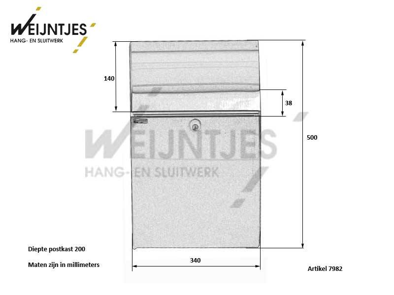Postkast Rvs Ellipse 500 x 340 x 200 mm