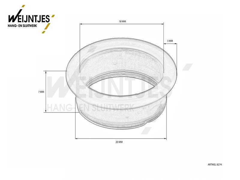 Kruklager Nylon 18 - 20 mm