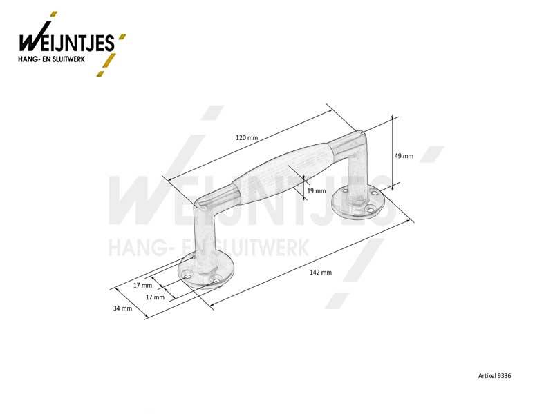 Deurgreep Nikkel Ton-greep Weijntjes 110 mm