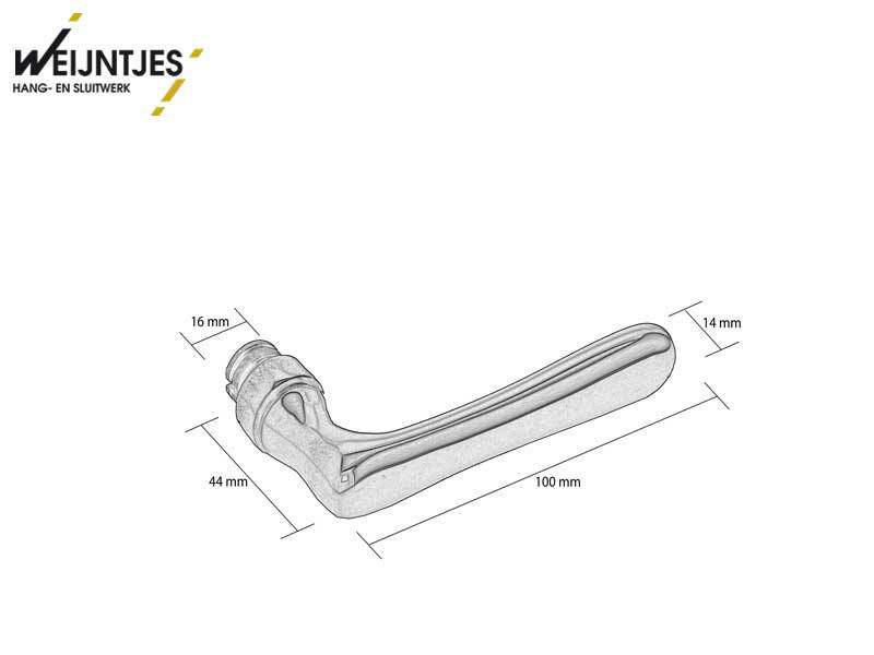 Gatdeel Messing Gateo recht 100 mm ls