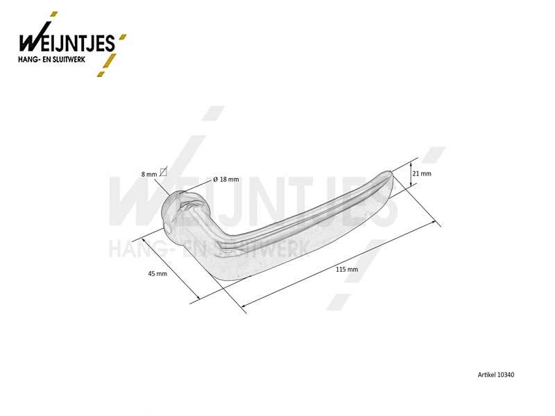 Gatdeel Messing Halfsabel 115 mm
