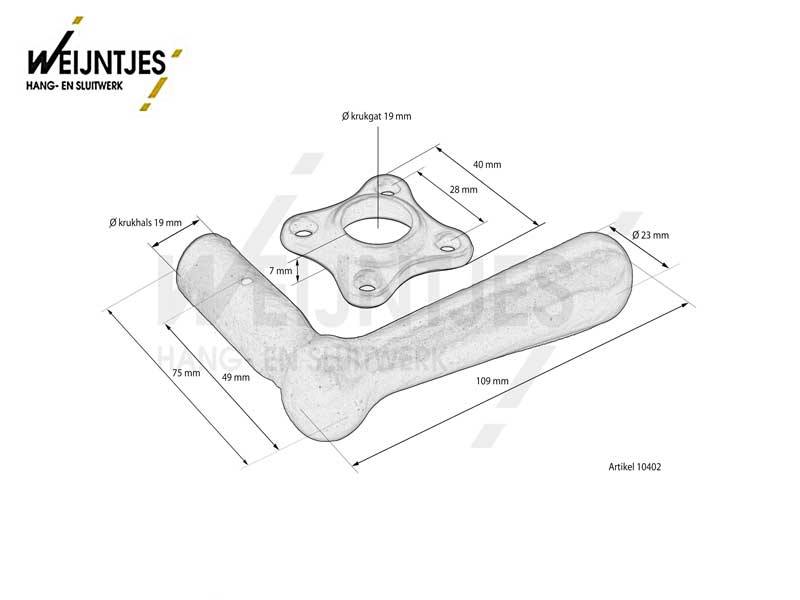 Gatdeel Zwart Recht pion 110 mm