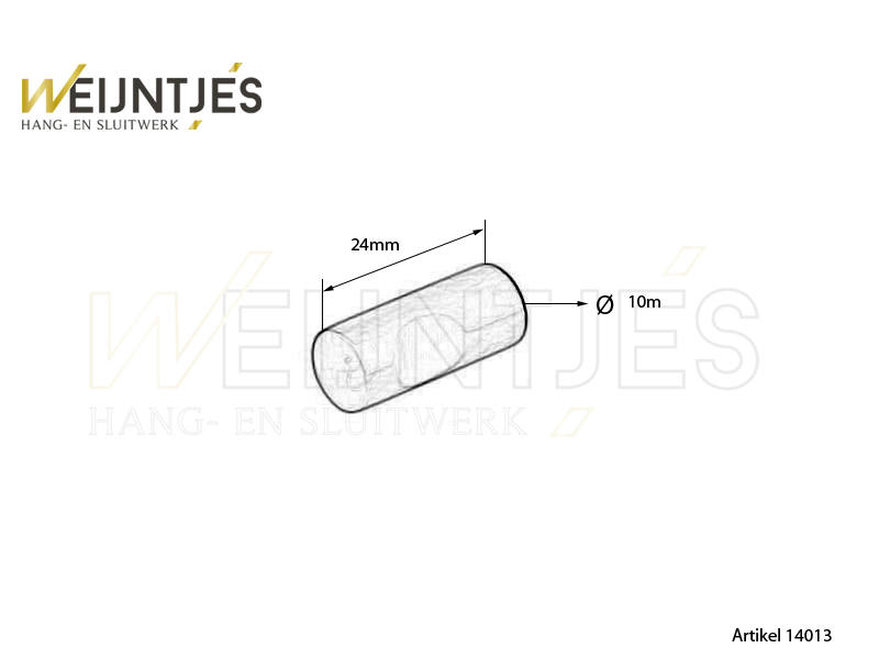 Meubelknop Rvs Stift 10 x 24 mm