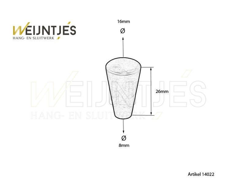 Meubelknop Rvs Tapso 16 x 26 mm
