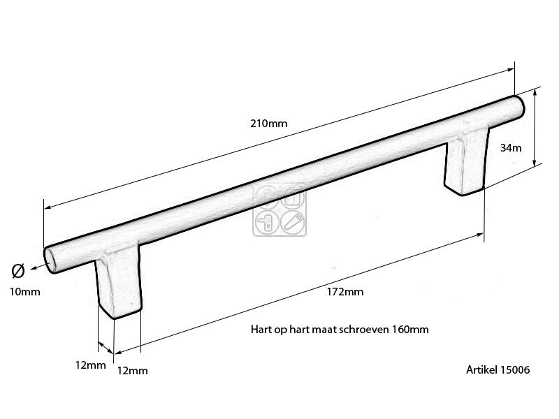 Meubelgreep Verbronsd Jolie Core 210mm, hoh 160mm