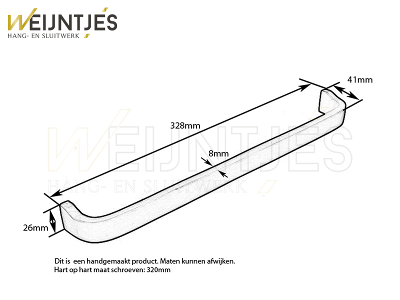 Meubelgreep Verzilverd Jolie Liv 328mm, hoh 160mm Its a Roel