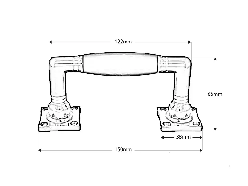 Deurgreep Ton-model 150mm Weijntjes Messing