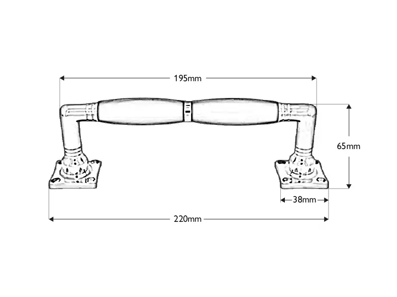 Deurgreep Ton-model 220mm Weijntjes Messing