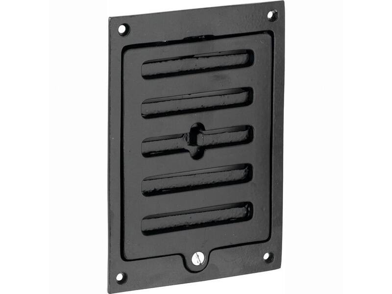 Ventilatierooster Gent rechthoek afsluitbaar ijzer zwart 170x120mm