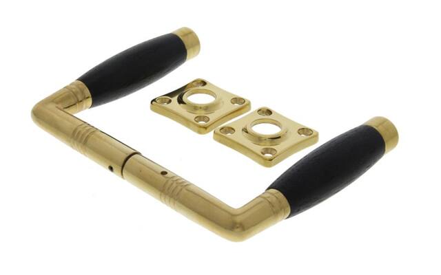 Deurkruk Messing Ton-model Weijntjes Zwarte greep 110 mm