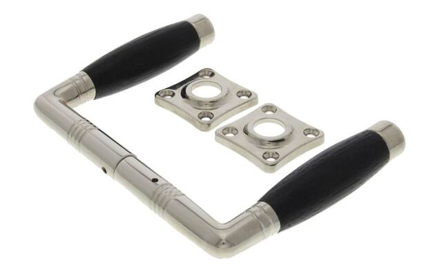 Deurkruk Nikkel Ton-model Weijntjes Zwarte greep 110 mm