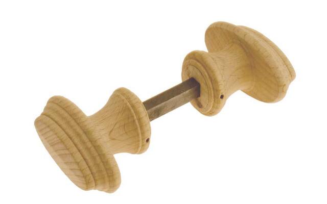 Knopkruk Hout Beuken Ovaal met ril 70x35mm Met krukstift, zonder rozetten