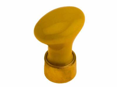 Meubelknop Porselein mosterd geel Ovaals 30 mm mes
