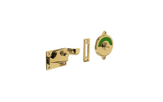 Intersteel WC-overslag met bocht rood/groen Messing