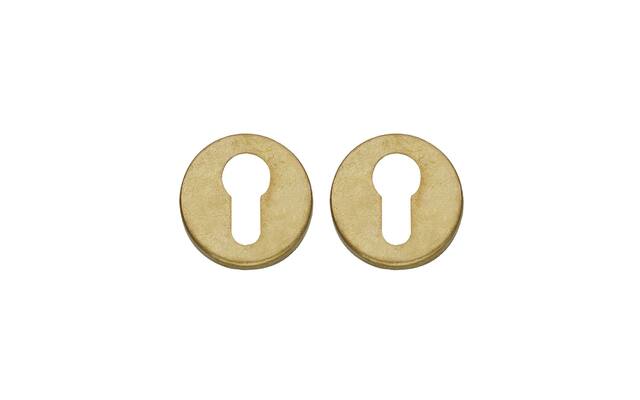 Profielcilinderrozet rond messing getrommeld