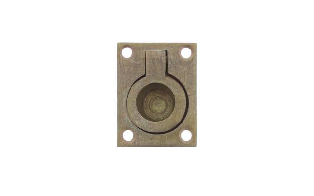 Intersteel Luikring rechthoekig 65 x 49 mm Messing getrommeld